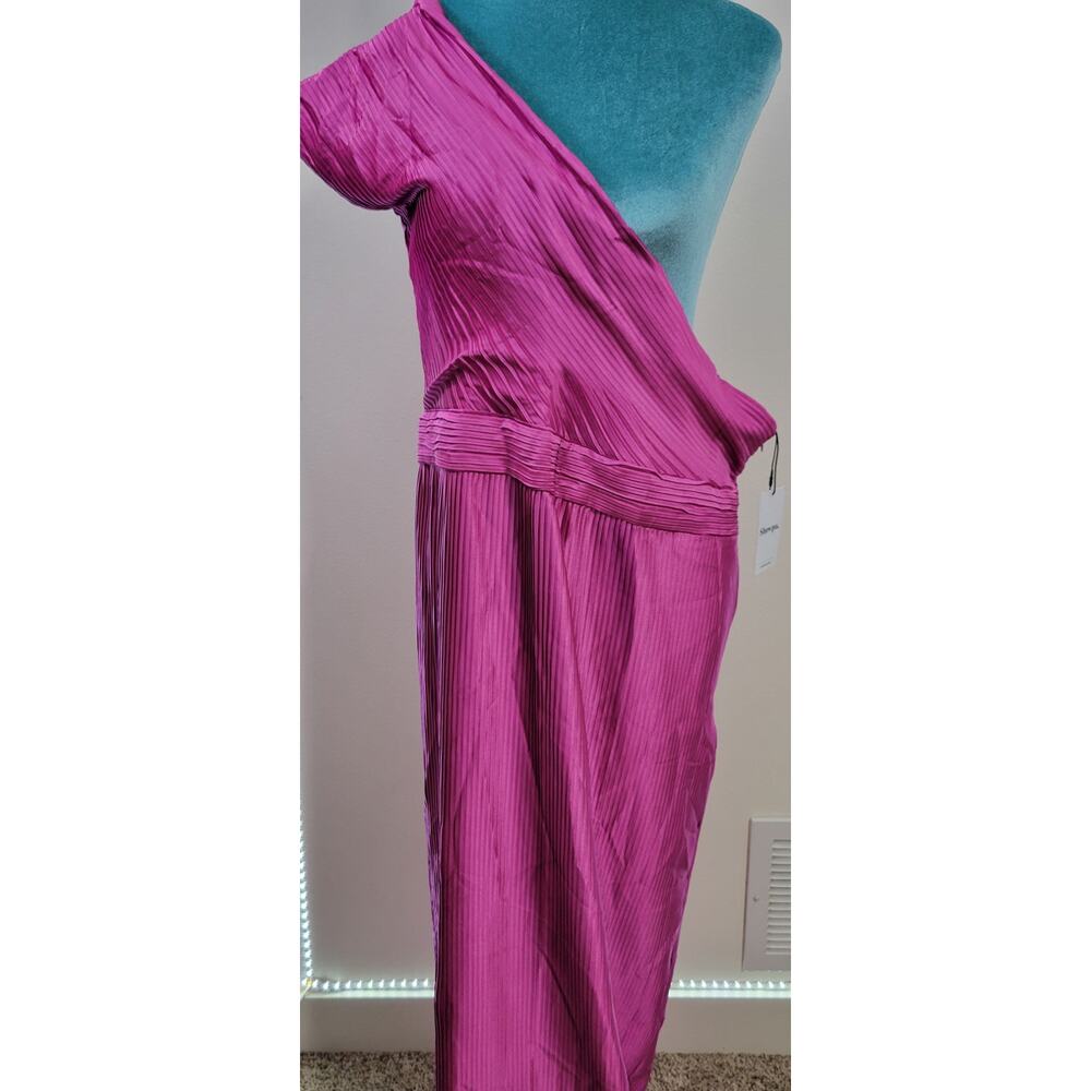 Show Po Dress Womens 14 One Shoulder Vibrant Bold Sexy Dress Long Whimsical NWT - Picture 2 of 13